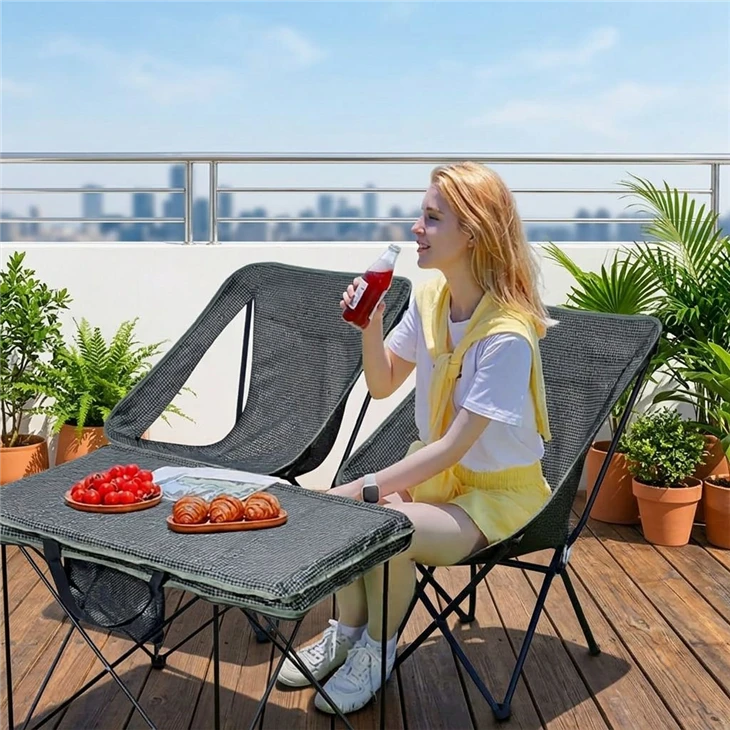 Glamping Style Folding Chair And Table Set Camping Gear Set